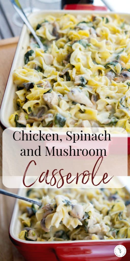 Chicken, Spinach and Mushroom Casserole