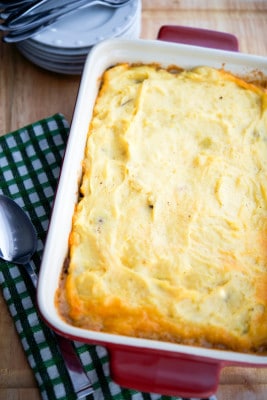 Cottage Pie in a casserole dish