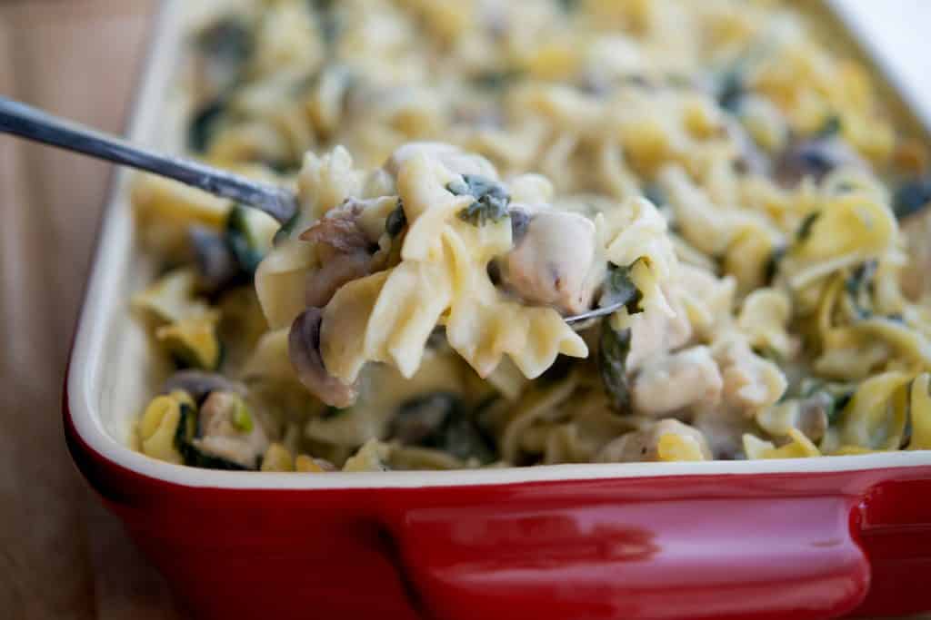 Creamy Chicken, Spinach & Mushroom Casserole