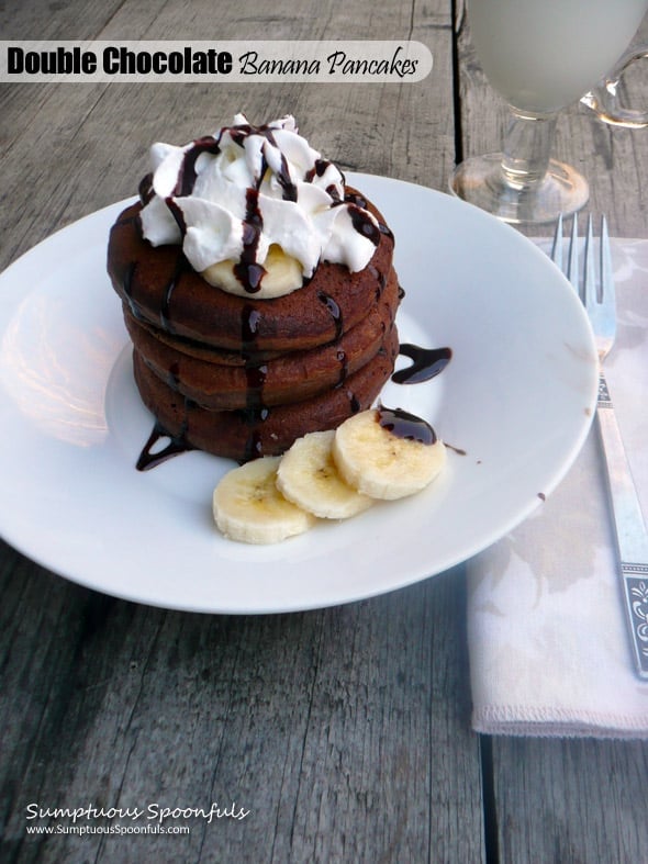 double chocolate banana pancakes sumptuous spoonfuls