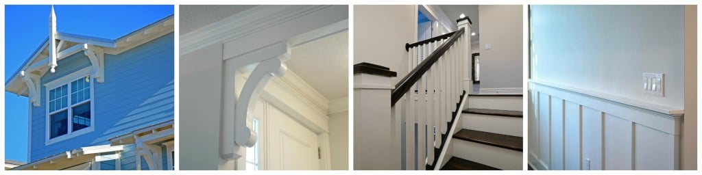 Picture of a molding and a banister. 