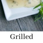 Grilled chicken topped with a low fat sauce made with nonfat Greek yogurt, Dijon mustard, chicken broth and fresh tarragon.