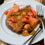 Pot Roast with vegetables on a plate.