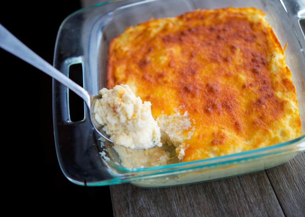 Horseradish Cheddar Cauliflower Gratin