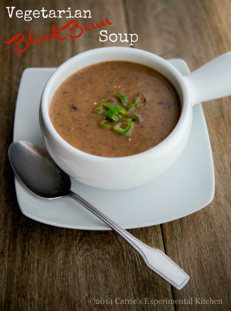 a bowl of vegetarian black bean soup