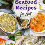 collage photo of 7 different seafood recipes