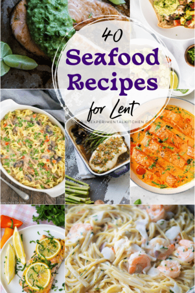 collage photo of 7 different seafood recipes