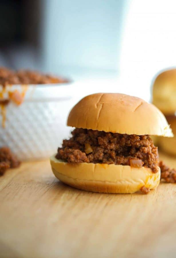 A close up of a Sloppy Joe Sandwich