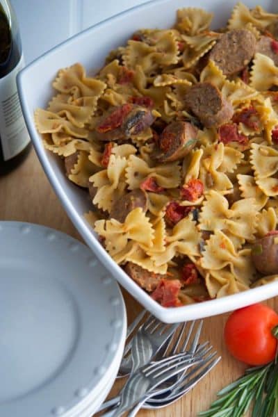 Farfalle with Italian Sausage and Vegetables
