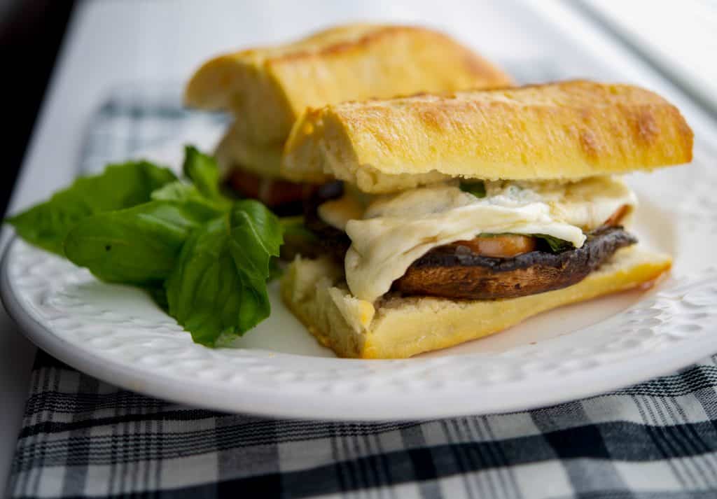 Portobello Sandwiches with Fresh Mozzarella, Tomato & Basil