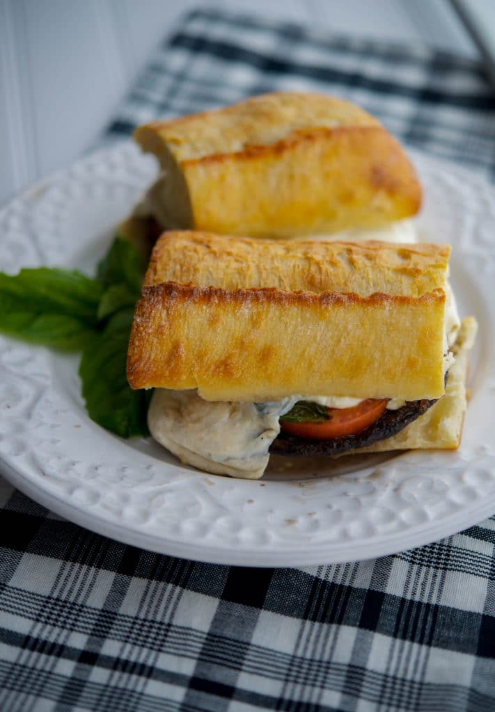 Portobello Sandwiches with Fresh Mozzarella, Tomato and Basil 