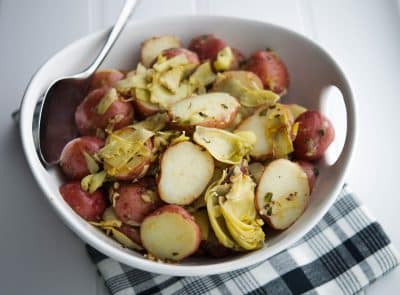 Sauteed Artichokes & Potatoes Closeup