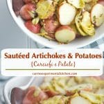 Sautéed Artichokes & Potatoes or Carciofi e Patate in Italian; is a favorite side dish during an Italian Easter dinner.