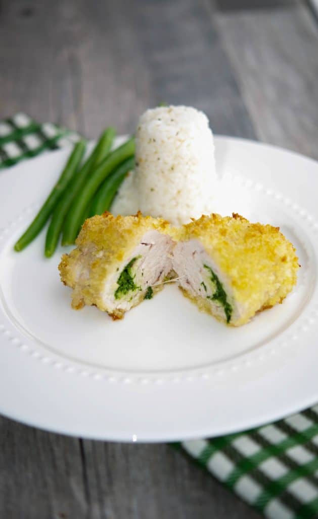 Turkey Kiev: Boneless turkey breast stuffed with a mixture of butter, fresh tarragon, and parsley; then coated with panko breadcrumbs and baked. 