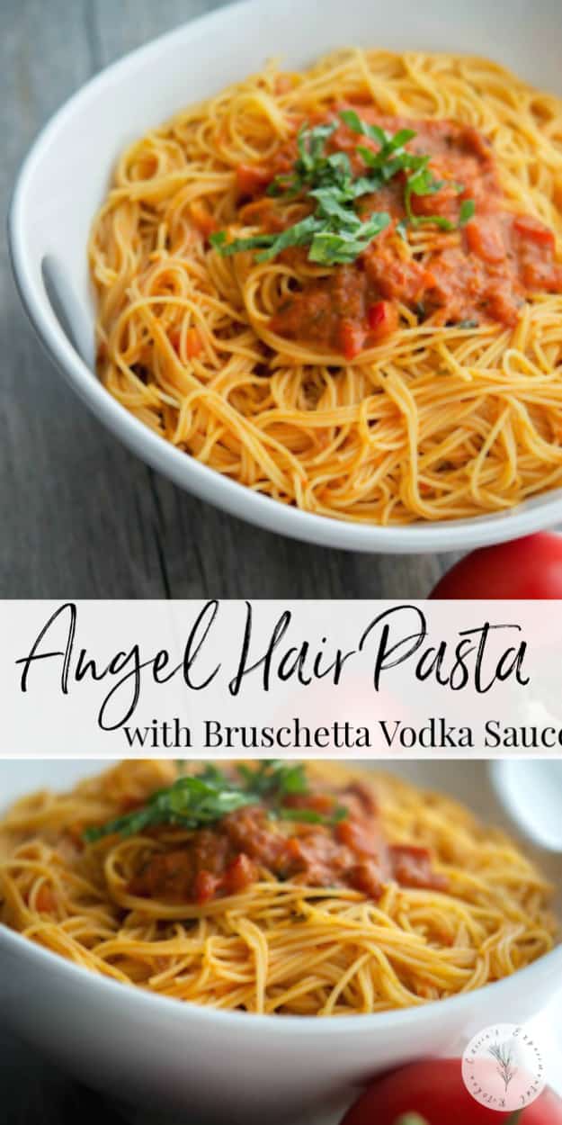 Pasta with Bruschetta Vodka Sauce | Carrie's Experimental Kitchen