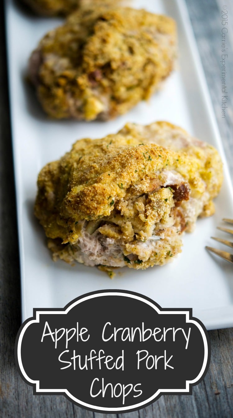 Apple Cranberry Stuffed Pork Chops are delicious and so easy to prepare that you can make them for weeknight meal or Sunday dinner.