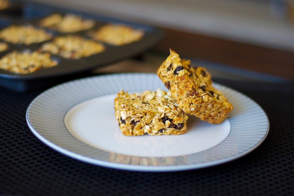 Plum Pecan and White Chocolate Granola Bars