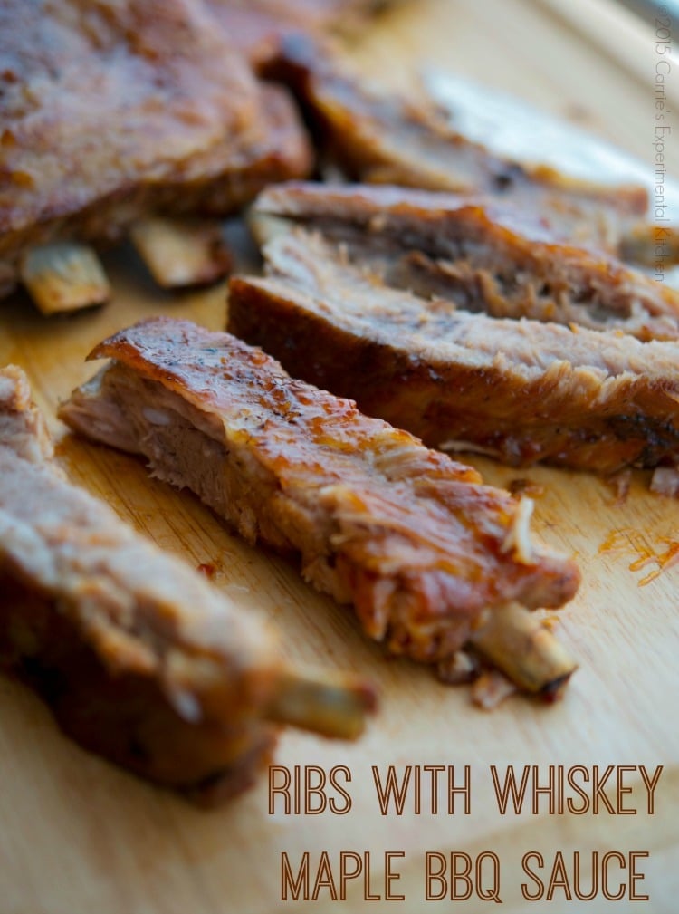 Ribs with Whiskey Maple BBQ Sauce | Carrie's Experimental Kitchen #pork #bbq
