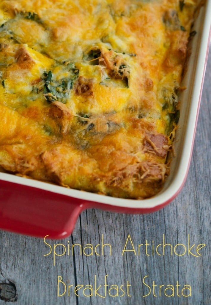 Spinach Artichoke Breakfast Strata