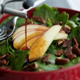 Spinach Salad with Apples & Pecans in an Apple Balsamic Vinaigrette-2