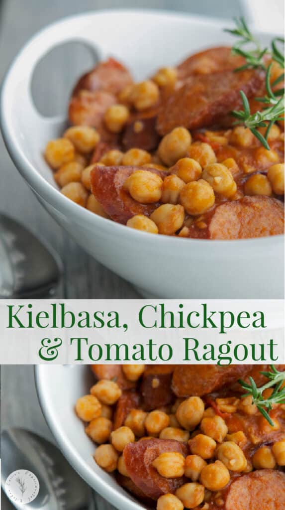 This Kielbasa, Chickpea & Tomato Ragout is a hearty, all in one meal with a smokey flavor that your entire family will love.