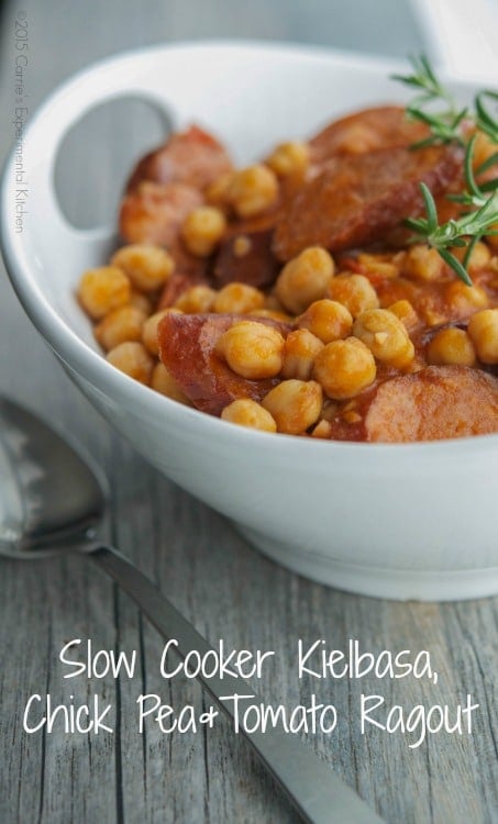 Slow Cooker Kielbasa, Chick Pea & Sausage Stew 