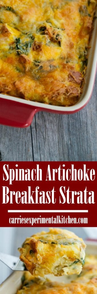 Spinach Artichoke Breakfast Strata 