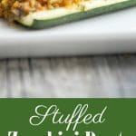 Stuffed Zucchini Boats filled with fresh, seasonal vegetables, Pecorino Romano cheese and Italian breadcrumbs are delicious and make the perfect side dish. You can also add some cooked ground beef, chicken or turkey for a complete meal!