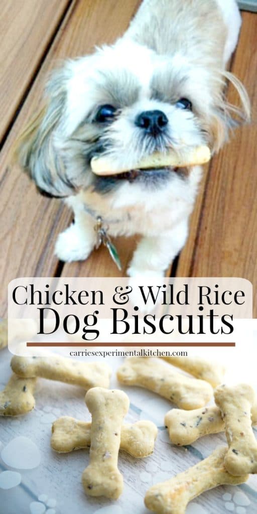 Dogs are part of the family too, so why not treat them to these special homemade Chicken & Wild Rice Dog Biscuits.