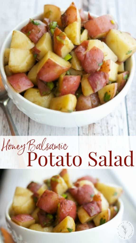 This Honey Balsamic Potato Salad made with red bliss potatoes is a delicious and simple alternative to a mayo based potato salad.