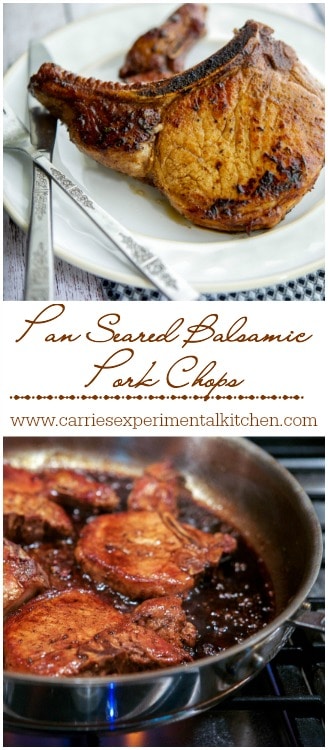 Pan Seared Balsamic Pork Chops Collage