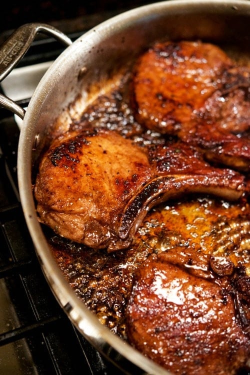 Pan Seared Balsamic Pork Chops-Pan 
