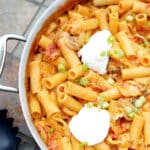 Rigatoni Martino (Carrabba's Copycat) made with pasta, sun dried tomatoes, grilled chicken & mushrooms in a tomato cream sauce.