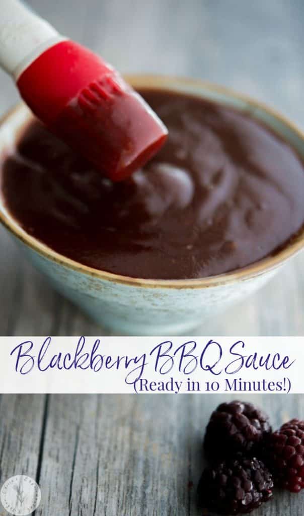 This 10 Minute Blackberry BBQ Sauce can easily be made at home and is perfect for those last minute get togethers. Great on chicken, pork or fish!