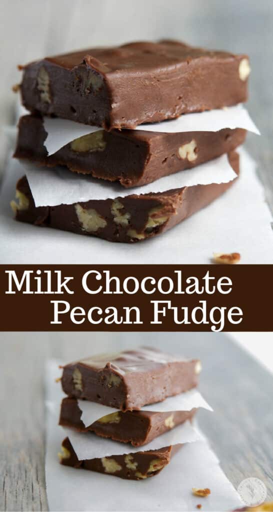 You're going to love this no bake, Milk Chocolate Pecan Fudge made with sweetened condensed milk, pecans and milk chocolate. 