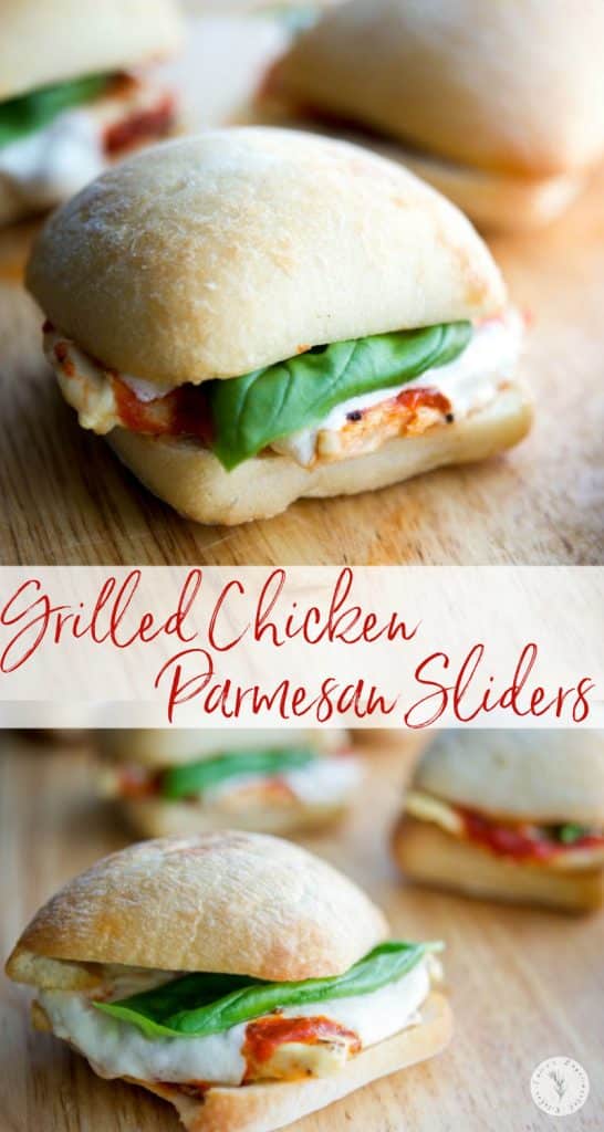 These Grilled Chicken Parmesan Sliders take only 20 minutes to make and are much healthier than the classic sandwich. Great for parties too!