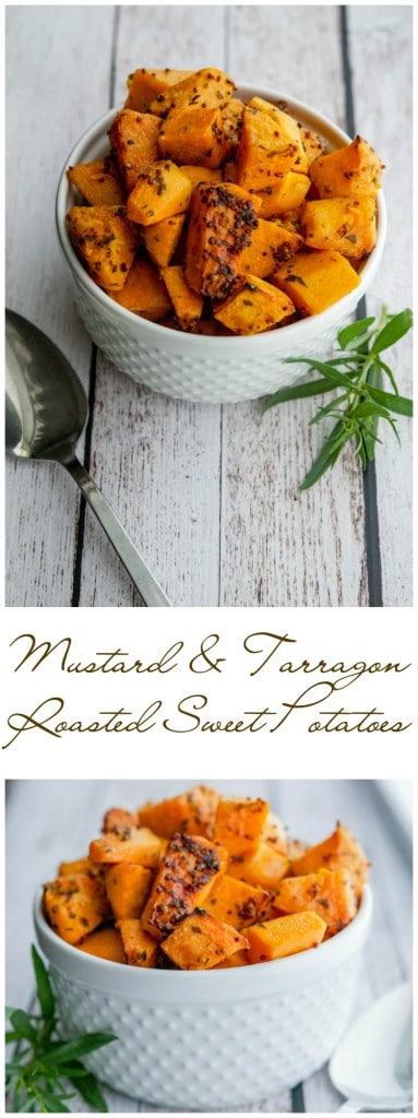 Mustard & Tarragon Roasted Sweet Potatoes collage