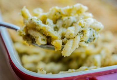 Pesto Mac n' Cheese-Horizontal Closeup