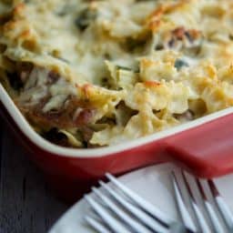 Sausage Spinach & Artichoke Pasta Casserole-horizontal