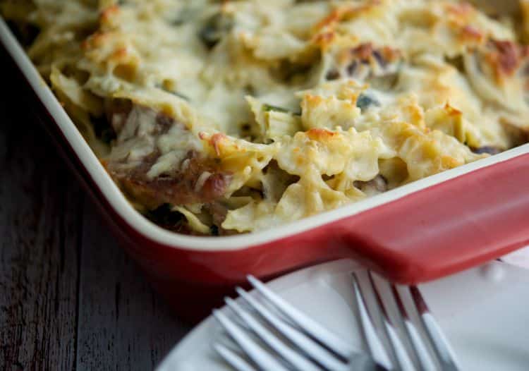 Sausage Spinach & Artichoke Pasta Casserole-horizontal