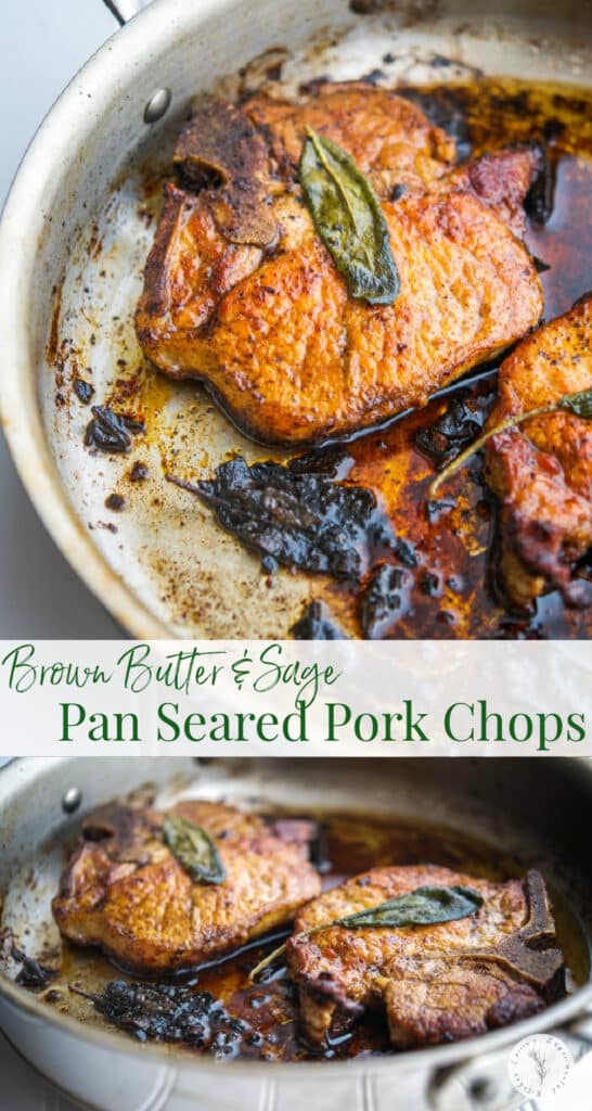 These savory Brown Butter & Sage Pork Chops contain three ingredients and can be ready in 15 minutes for a delicious and easy weeknight meal.