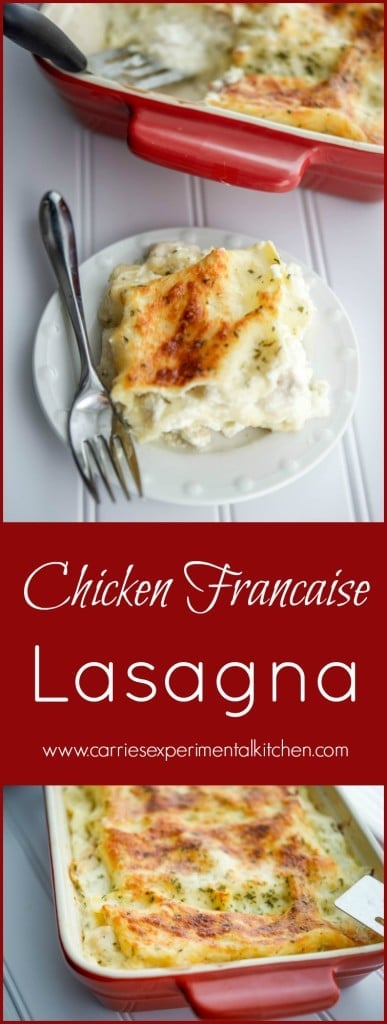 Chicken Francaise Lasagna | CarriesExperimentalKitchen.com Turn a classic restaurant favorite dish into a new favorite casserole with this cheesy, Chicken Francaise Lasagna.