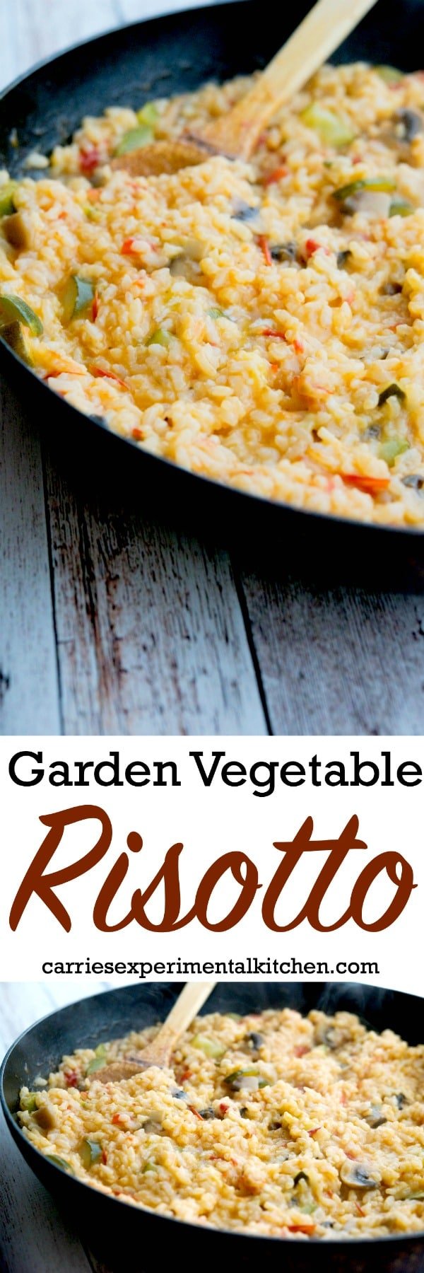Use your favorite vegetables like tomatoes, zucchini, mushrooms and onions in this delicious Italian side dish for Garden Vegetable Risotto. #risotto #rice #vegetables #sides