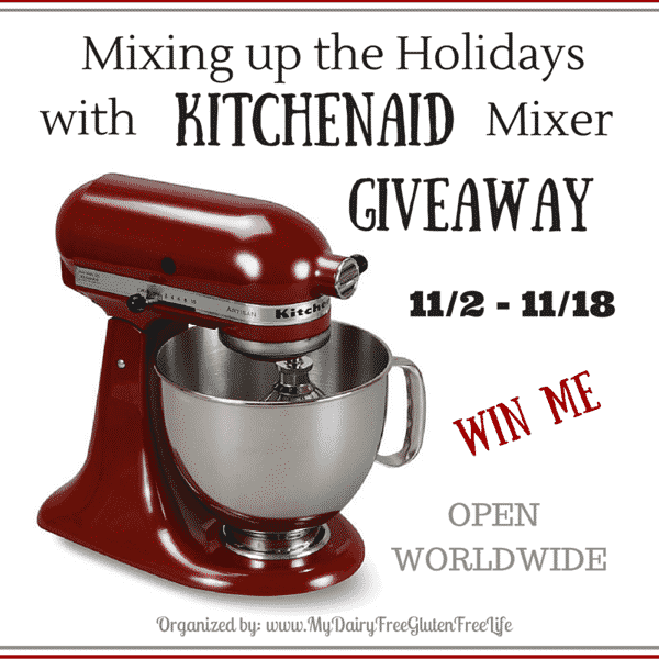 Enter for your chance to win a KitchenAid Stand Mixer just in time for the holidays. Enter between 11/2/15-aa/18/15. 