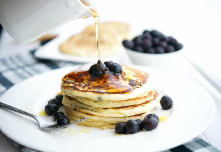 Lemon Ricotta Blueberry Pancakes