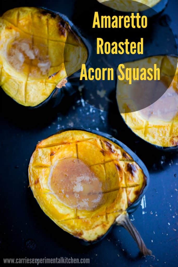 Amaretto Roasted Acorn Squash on a pan