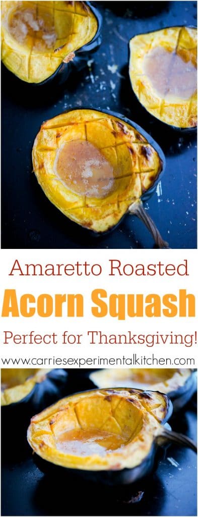 A close up of Amaretto Roasted Acorn Squash