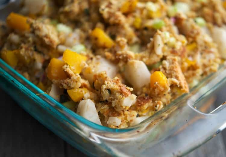 Butternut Squash & Asian Pear Cornbread Stuffing