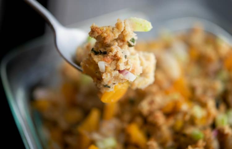 Butternut Squash & Asian Pear Cornbread Stuffing-horizontal