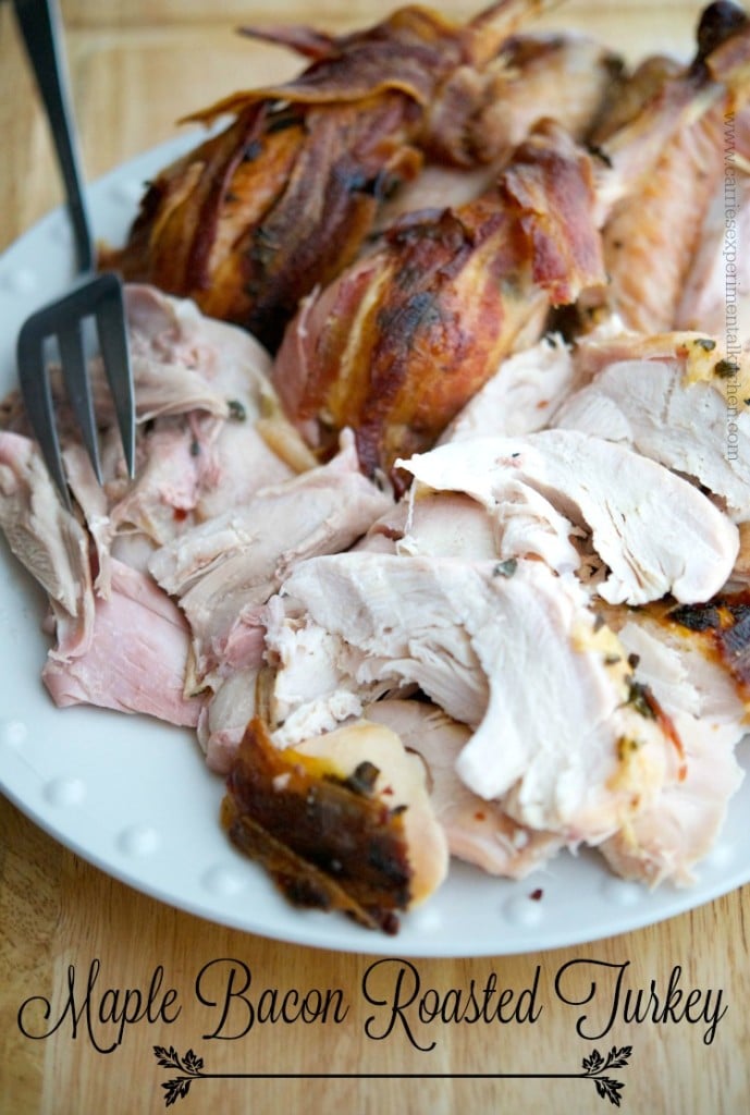 Maple Bacon Roasted Turkey | This recipe for Maple Bacon Roasted Turkey is so easy to make, you'll spend less time in the kitchen this Thanksgiving and more time with your guests.